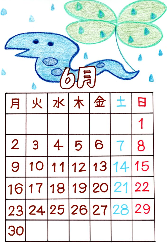 カレンダー　2025年　6月