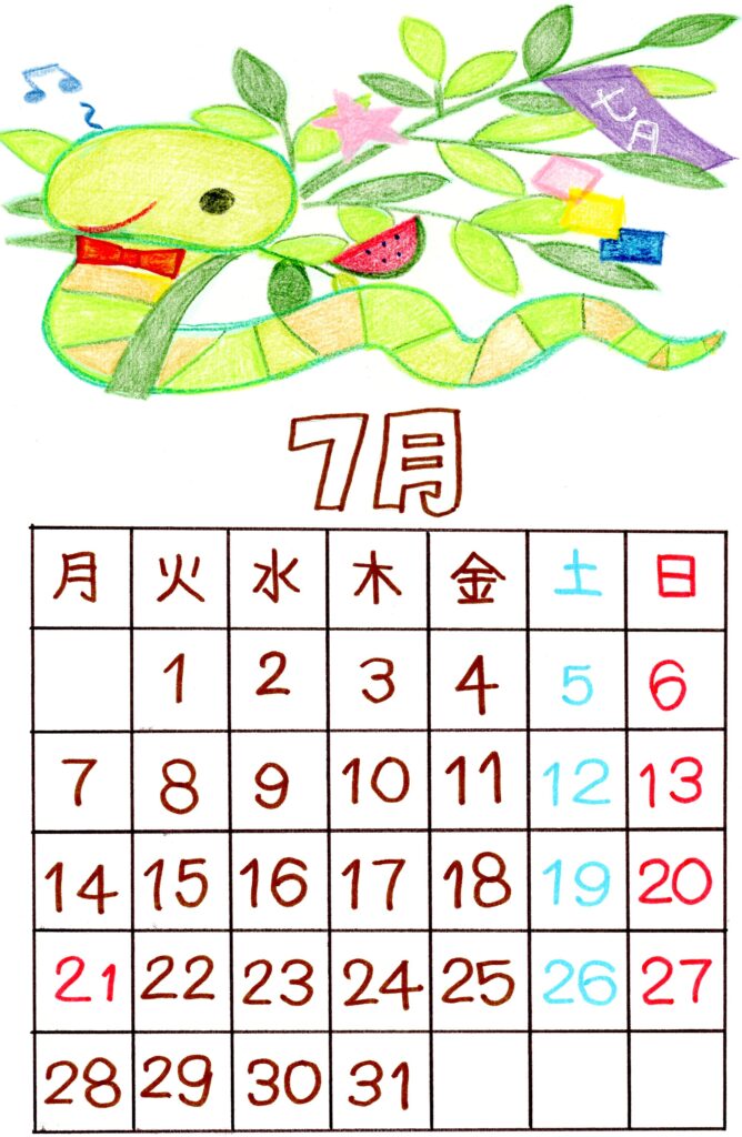 カレンダー　2025年　7月