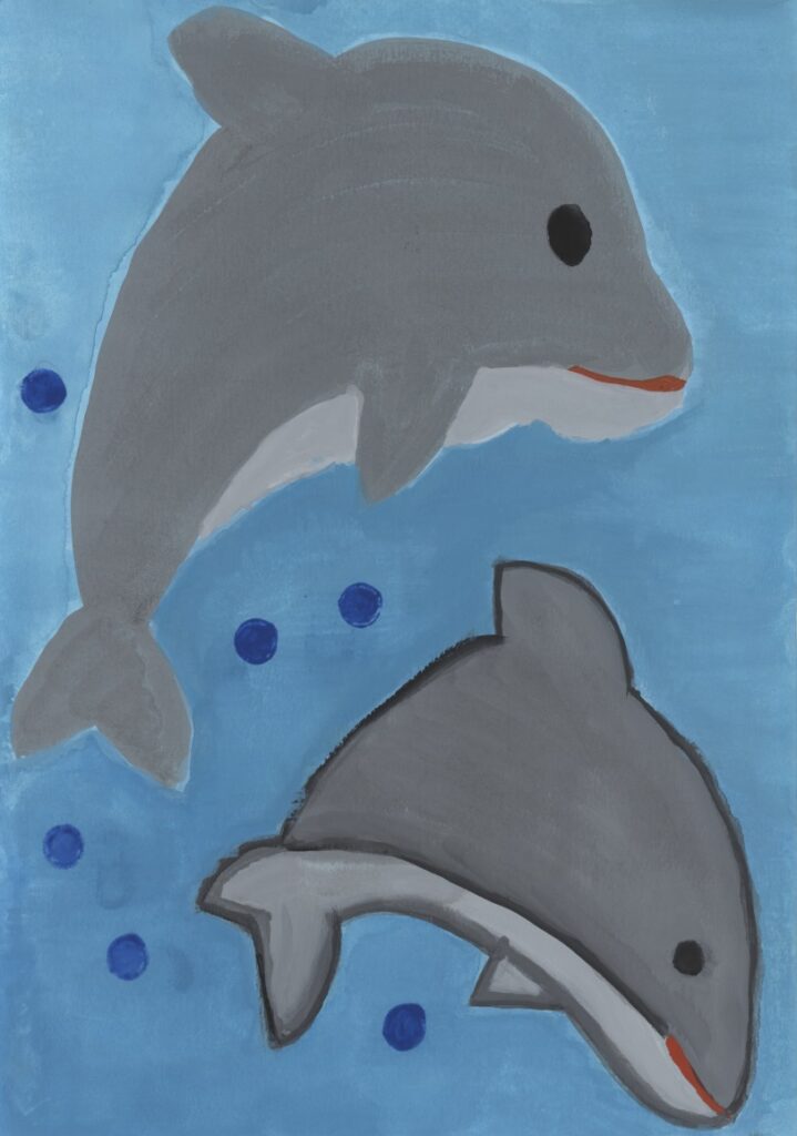 海の中のイルカ