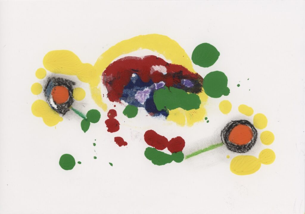 ヒマワリと花畑