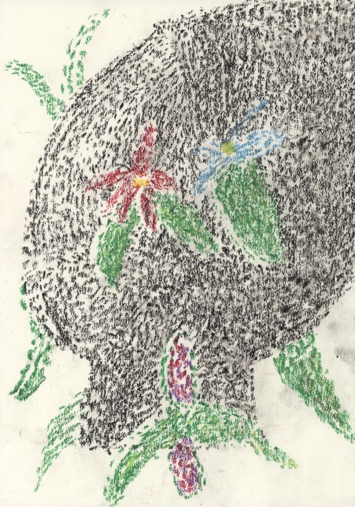 ガイコツに咲く花