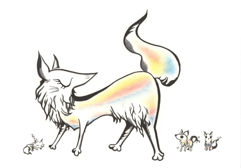 無題(キツネの親子)