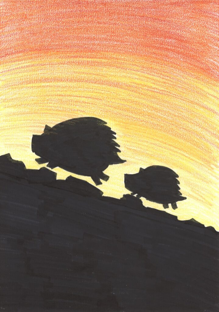 とある日　猪親子.ber