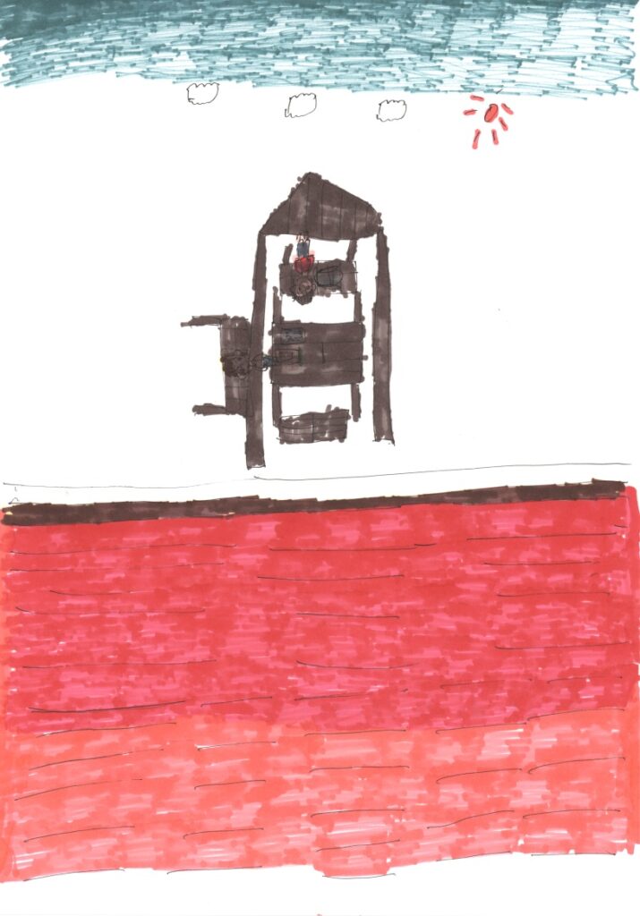 快晴と駒川公園と東屋