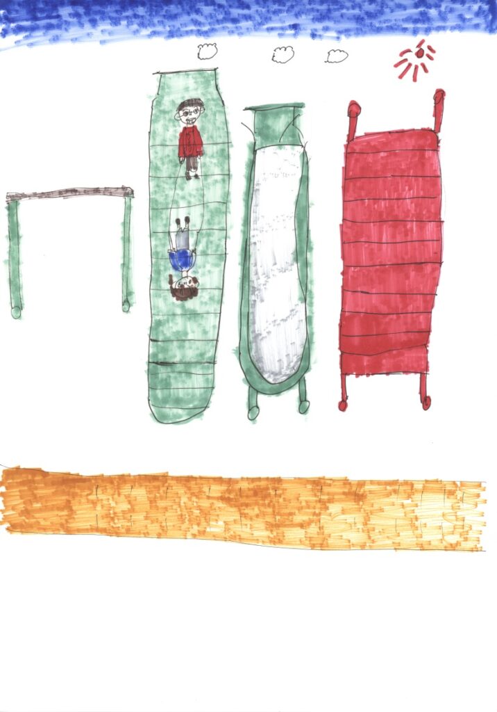 青空と鷹合公園と砂