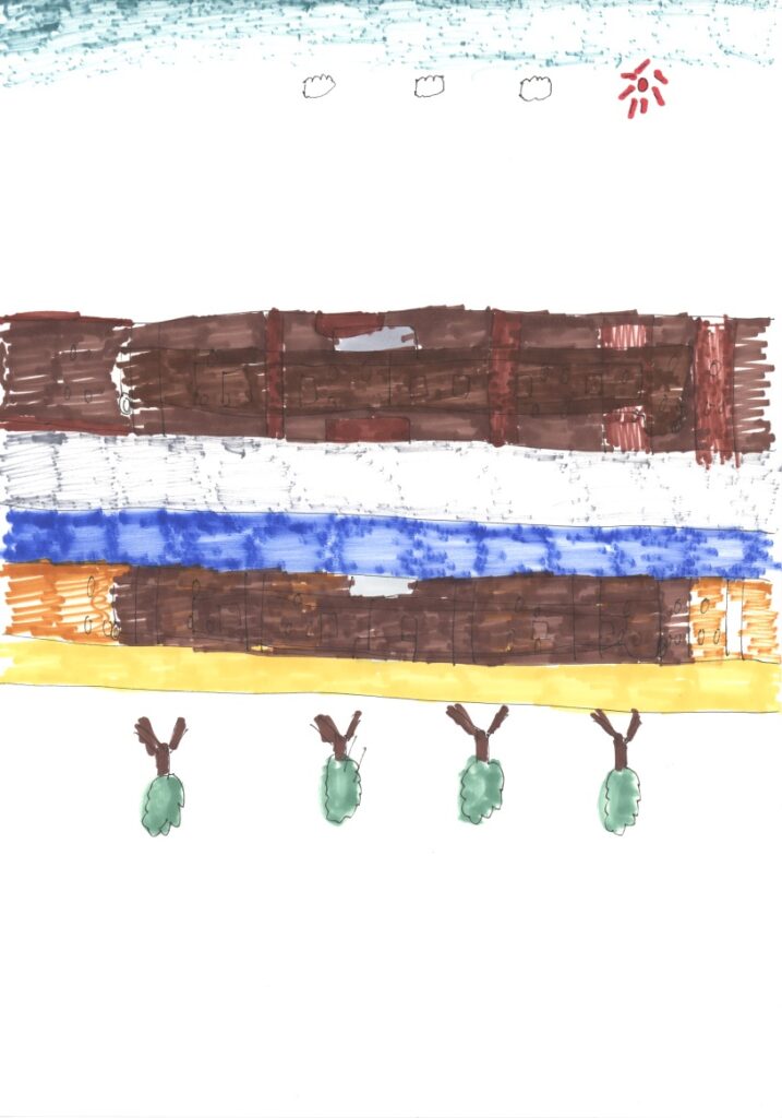 快晴と阪急電車と木