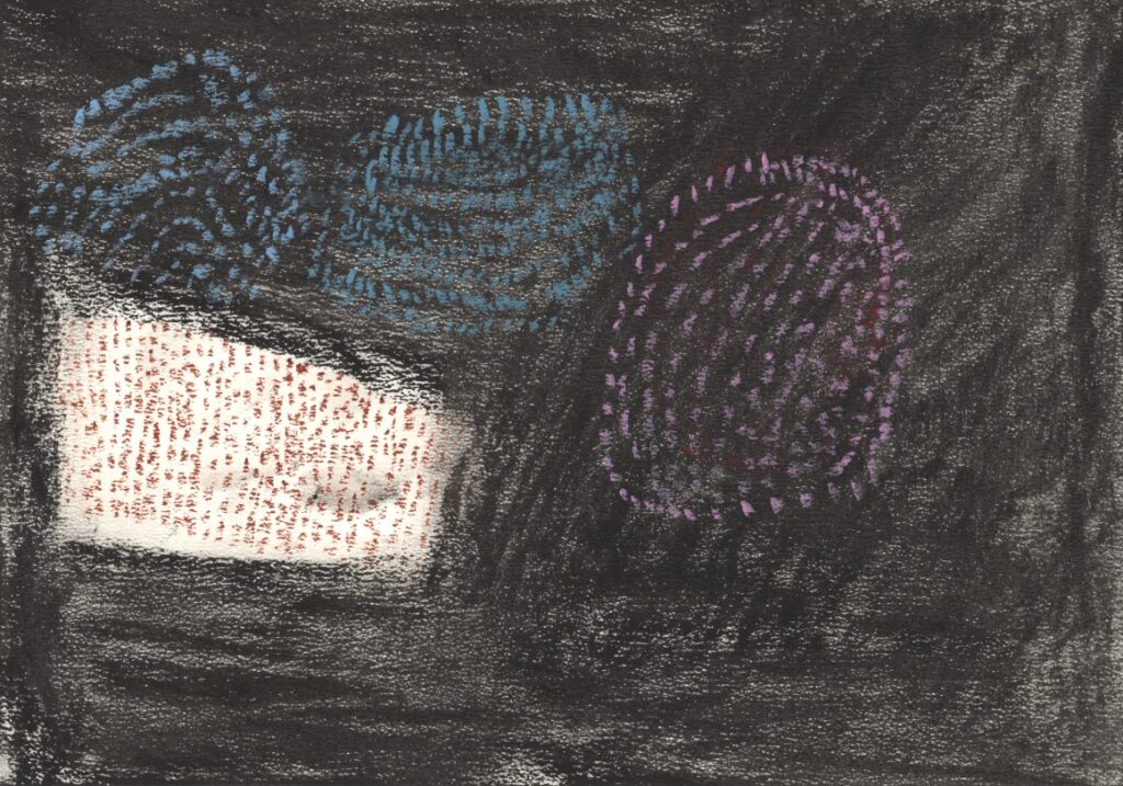 万博の花火とリング