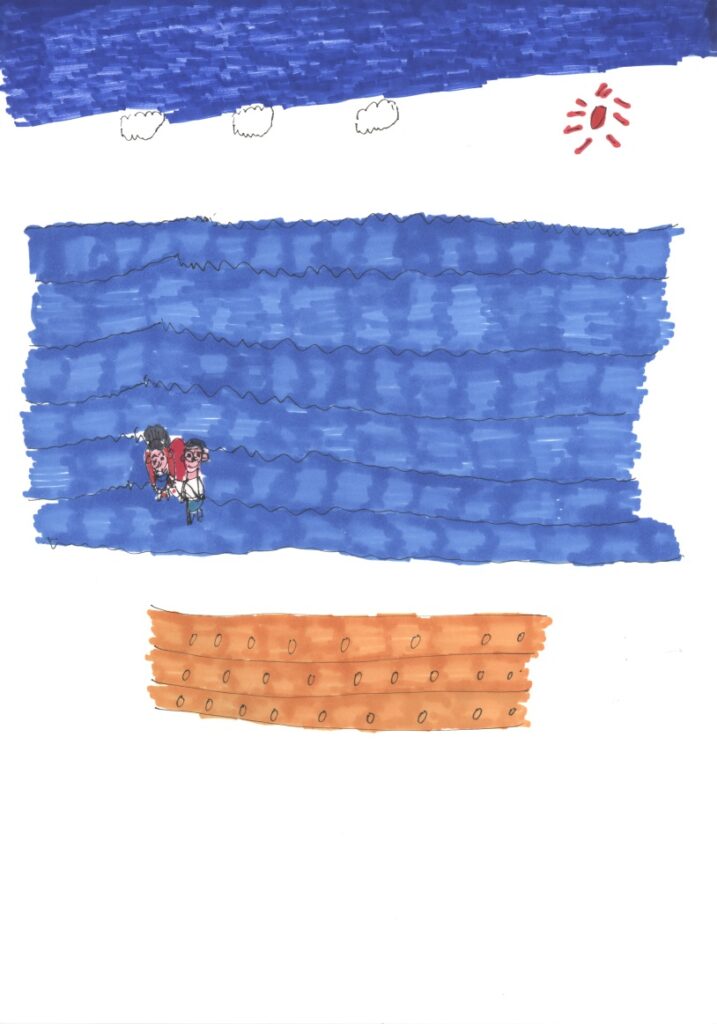 青空と雲と晴れと海と藤原さんと私と砂浜