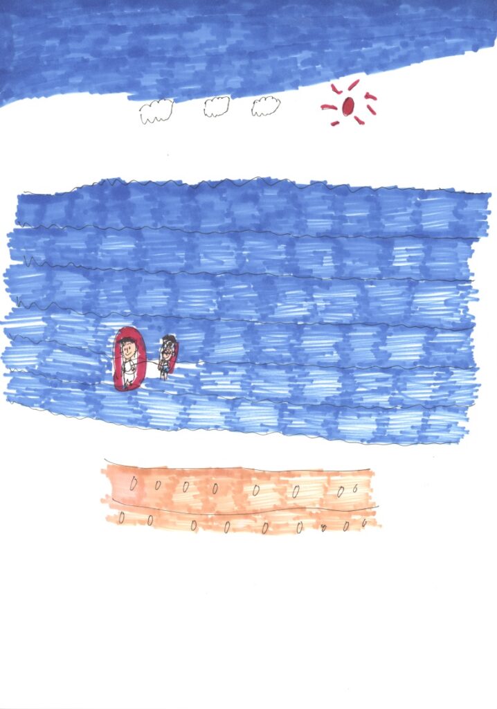 青空と海と私と藤原さんと砂浜