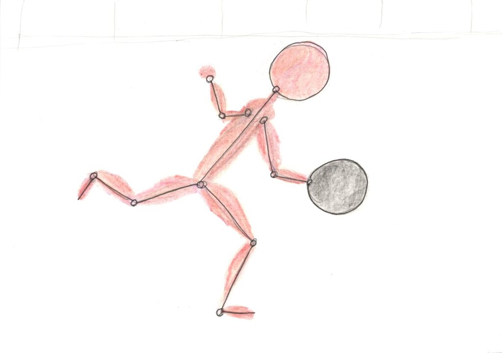 ボウリングを投げる男