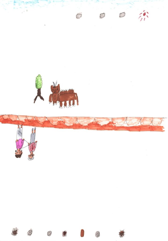 快晴と木と鹿とパーティと藤原さんが私の肩と手助けしてくれてるシーンと焼きそばと餃子と肉まんとハンバーグとハッピーターンと雪の宿とラーメン