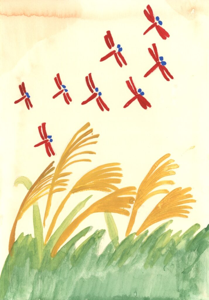 稲穂と赤とんぼ