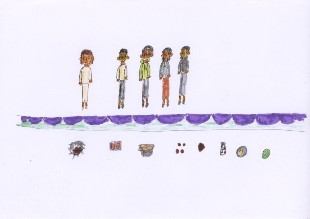 小野関さんと田中さんと衣川さんと古川さんと陵本さんとパーティと肉まんと卵焼きと納豆とヒラメとミートボールとマカロニグラタンと焼肉とカレーライス