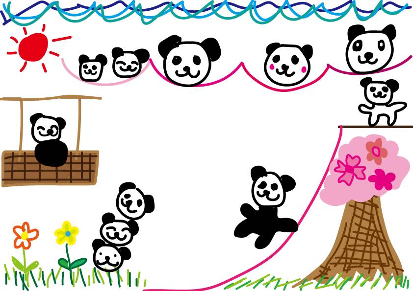 パンダが遊ぶ