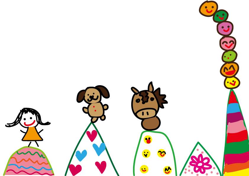 色とりどりの山