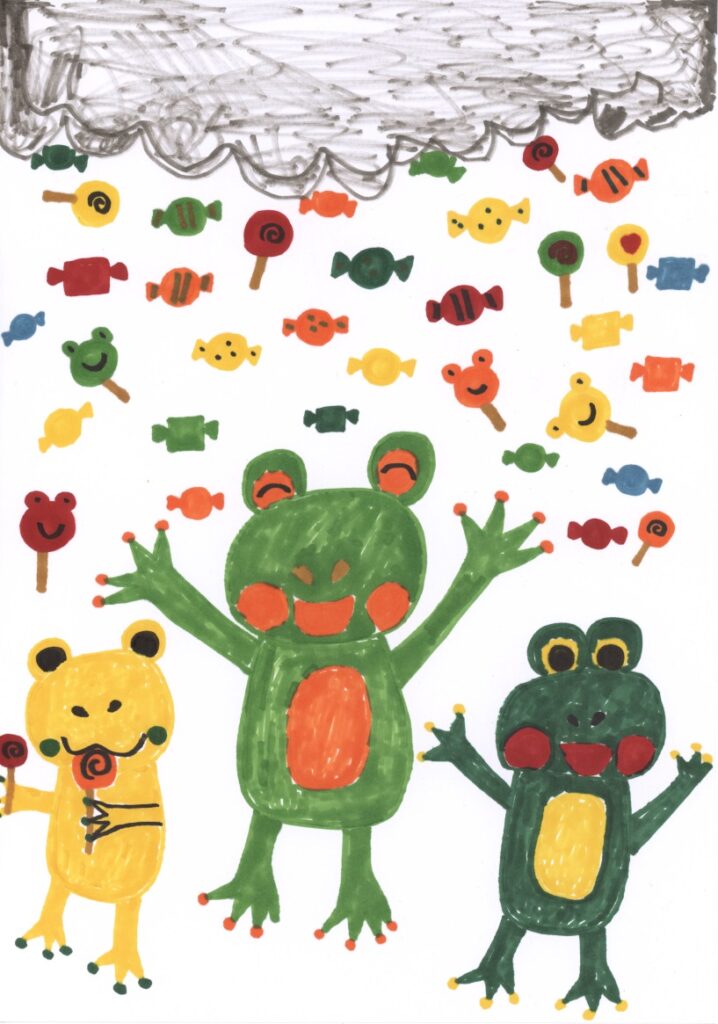 空から雨⁉ 飴が降ってきた