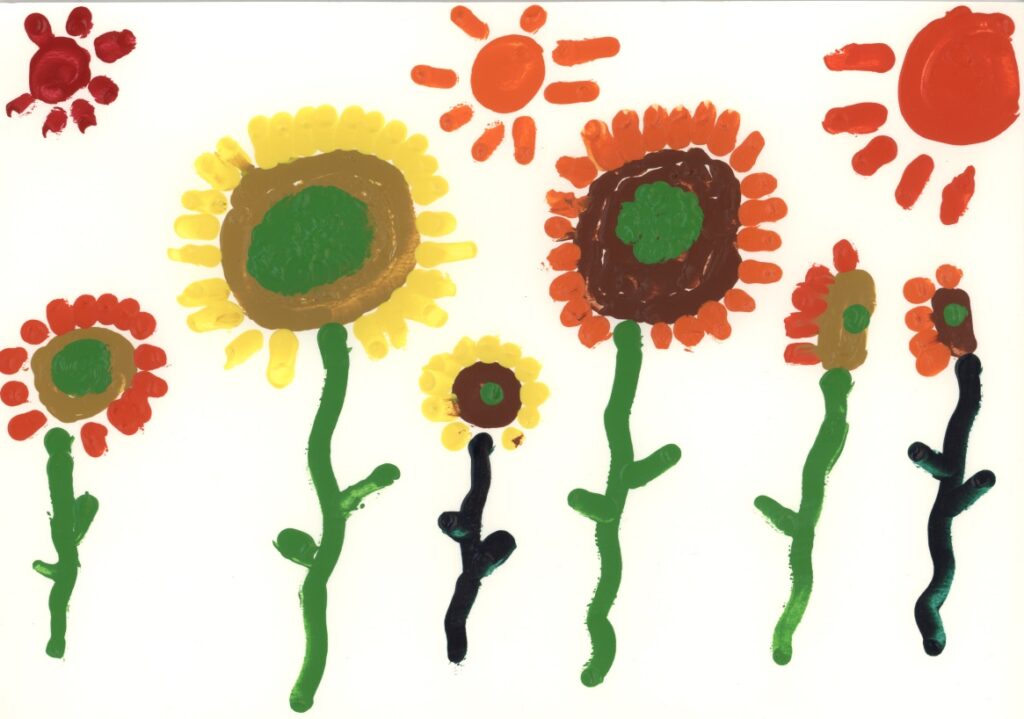 ひまわり畑と三つの太陽