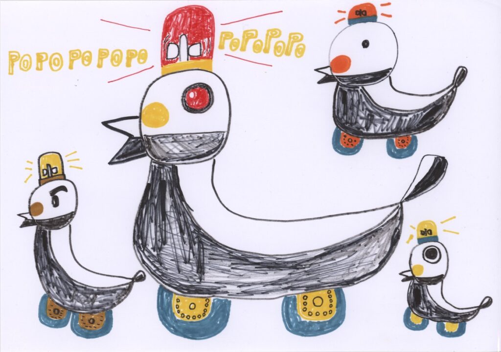 ハトロールカー現場に急行!!