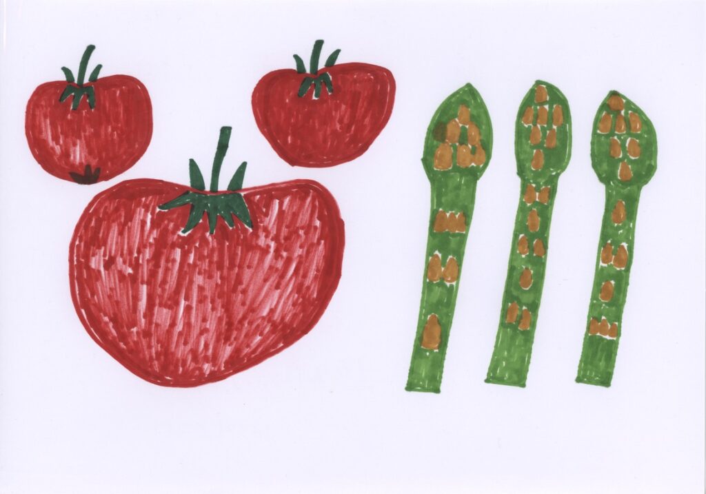 トマト・アスパラ