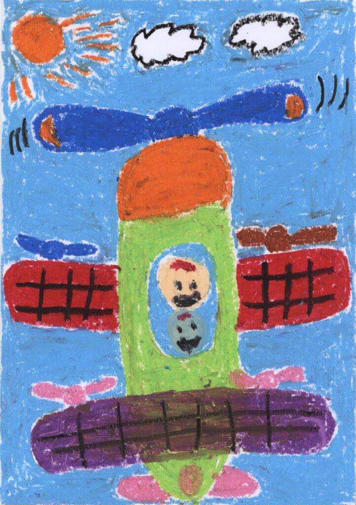 大空をとぶヘリコプタ