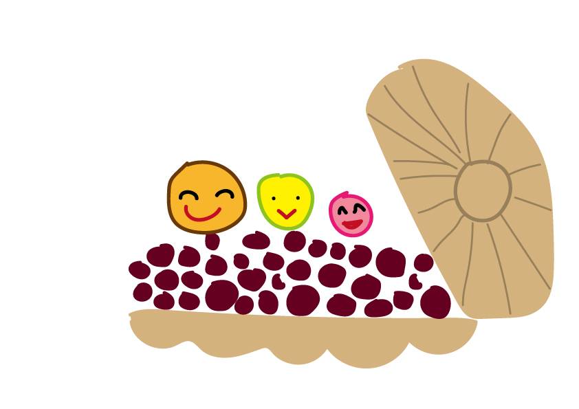 最中に挟まれます