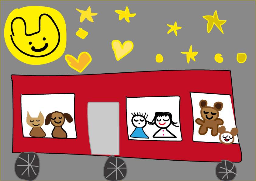 夜行バスで移動中