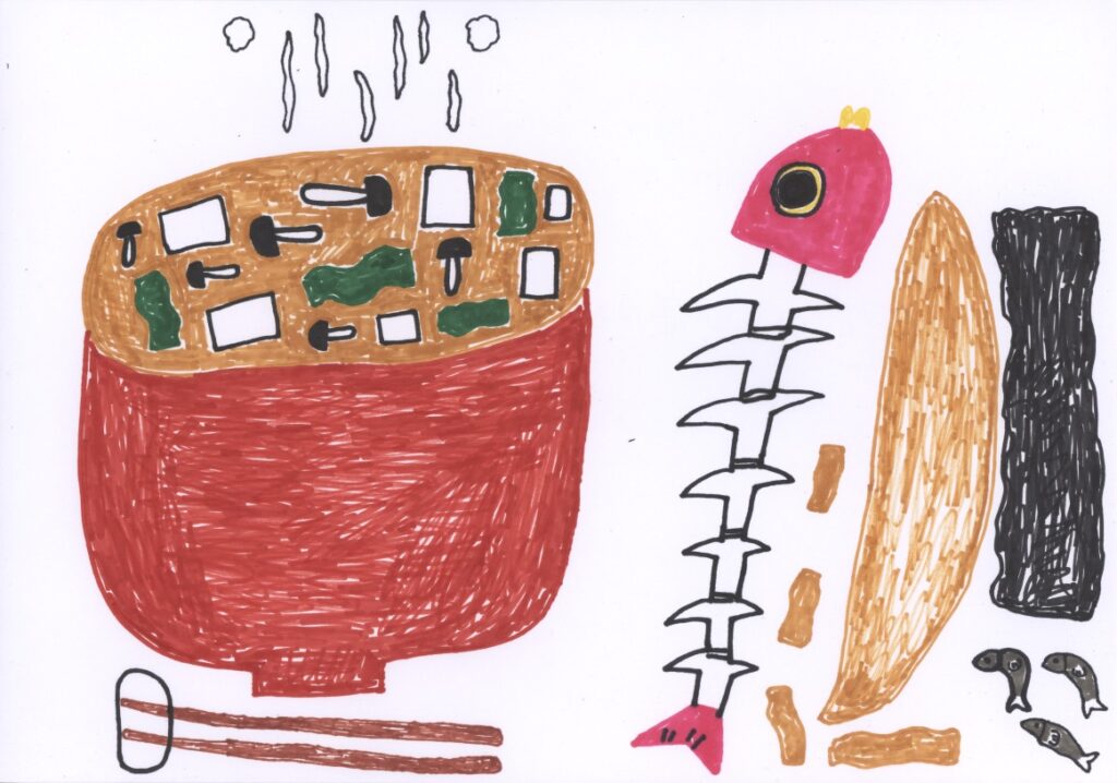 鯛の骨、かつお節、こんぶ、にぼし、出汁の1杯