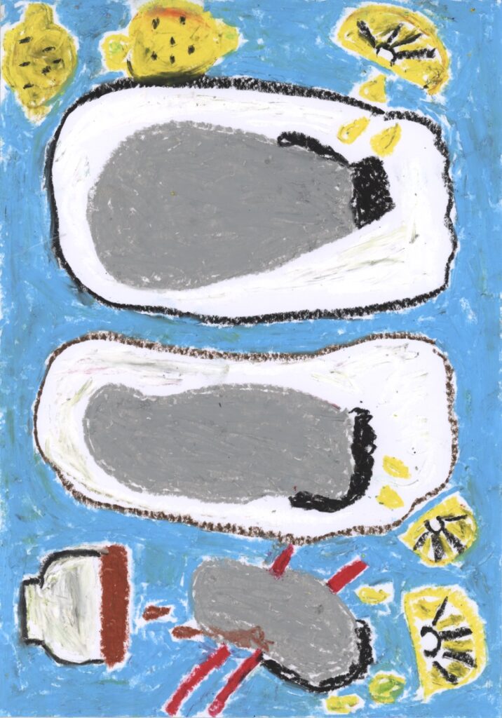 生ガキにレモン汁