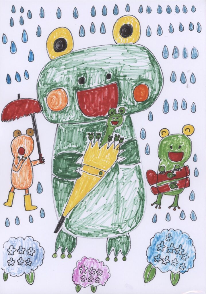 カサささないの？長靴はかないの？お気に入りだから使わずさんぽ