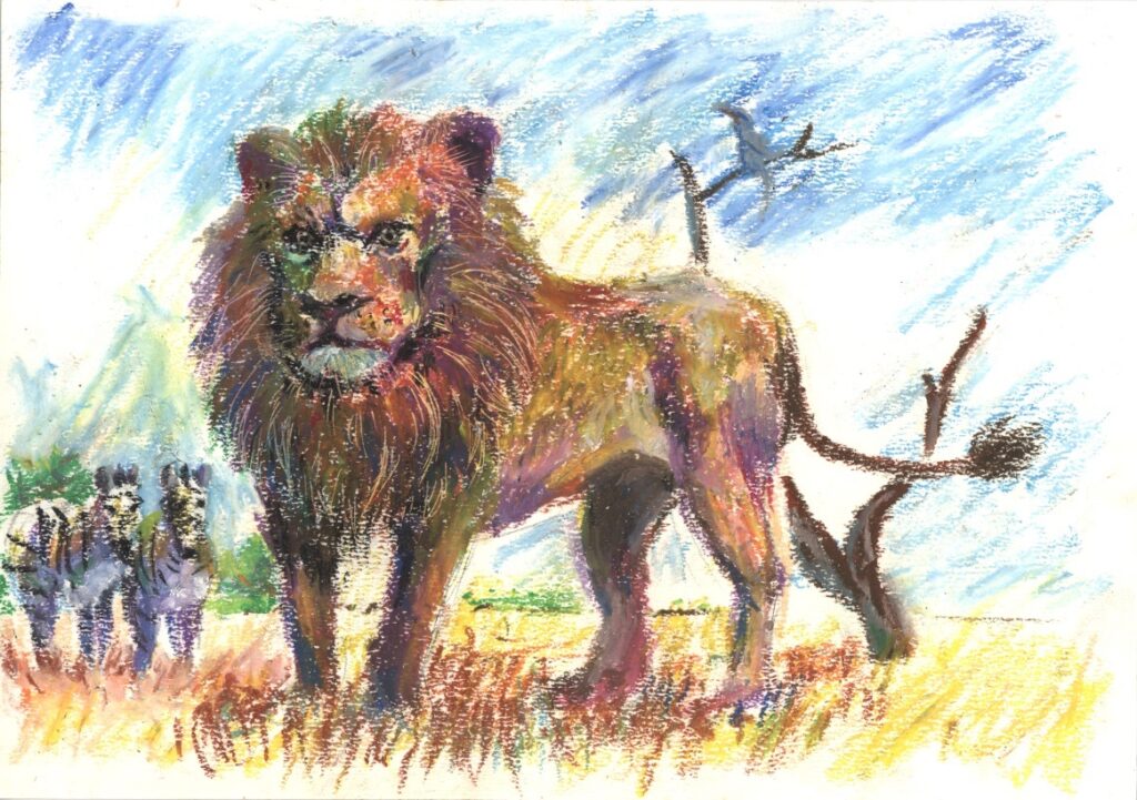 サバンナのライオン