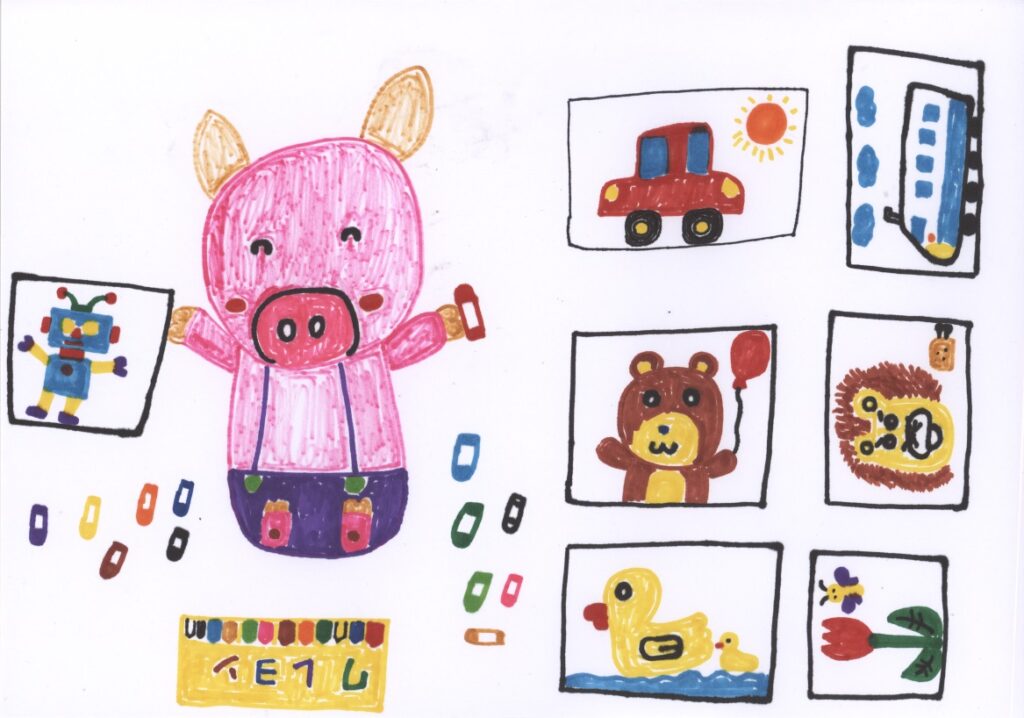 フーくん、おえかき楽しい？うん!!