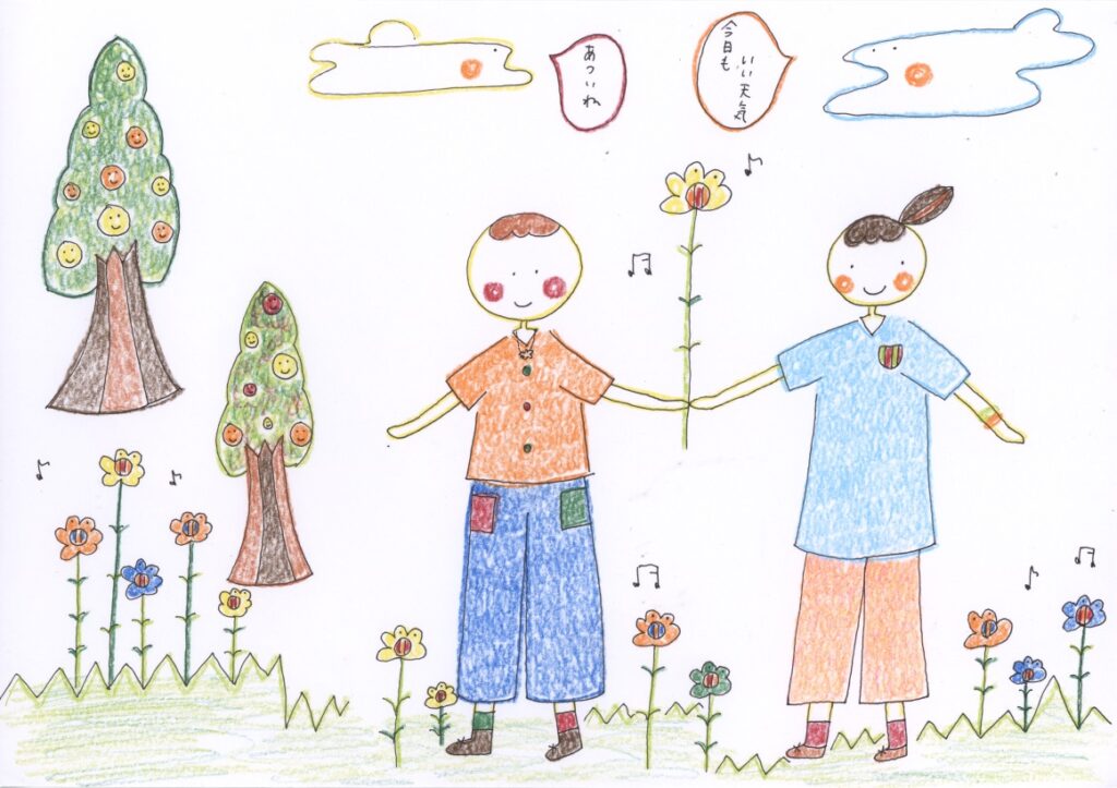 花の中をお散歩