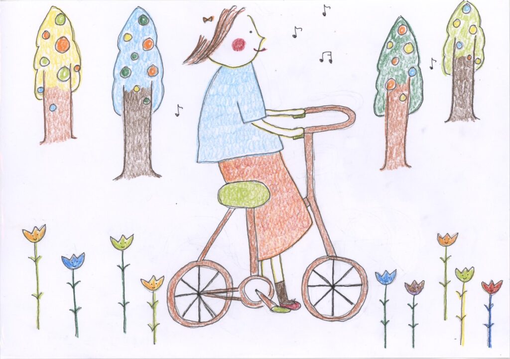 自転車でルンルルン
