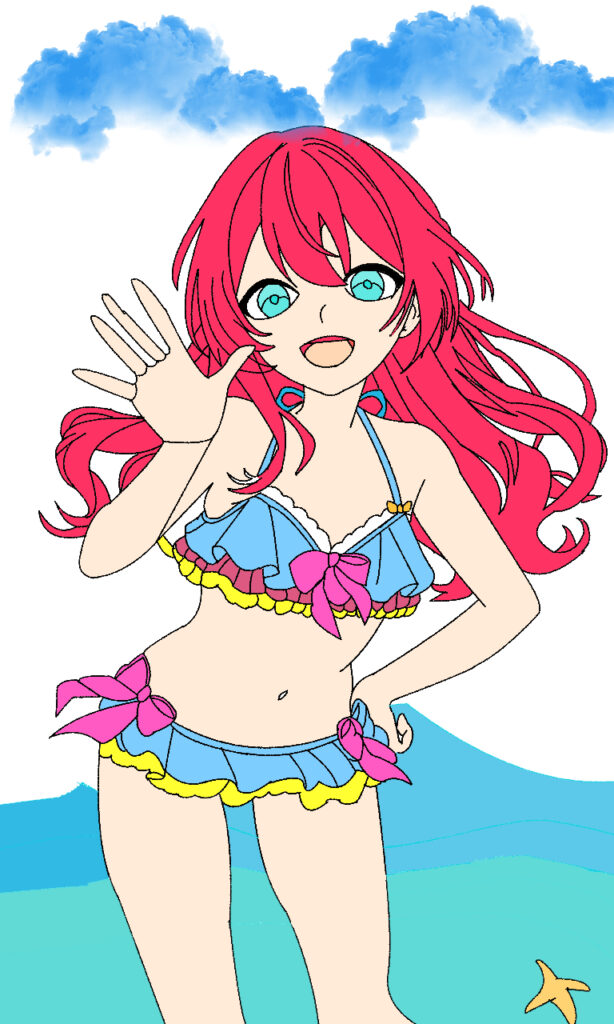 海と美人