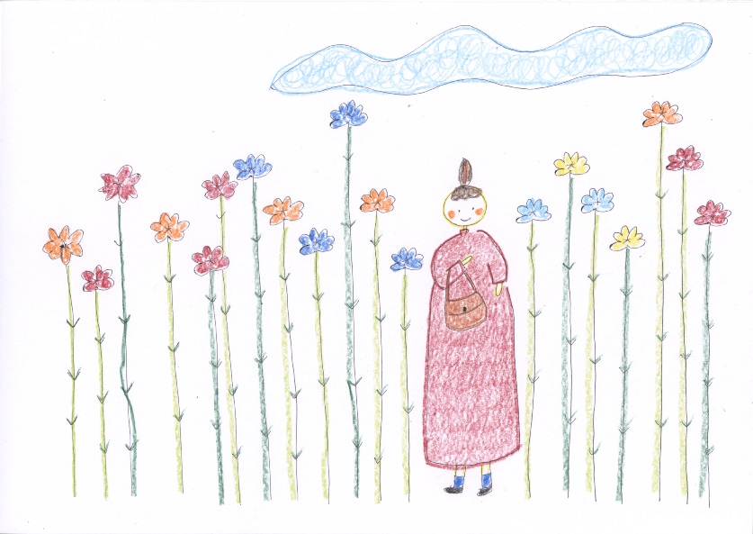 お花のなかでパチリ